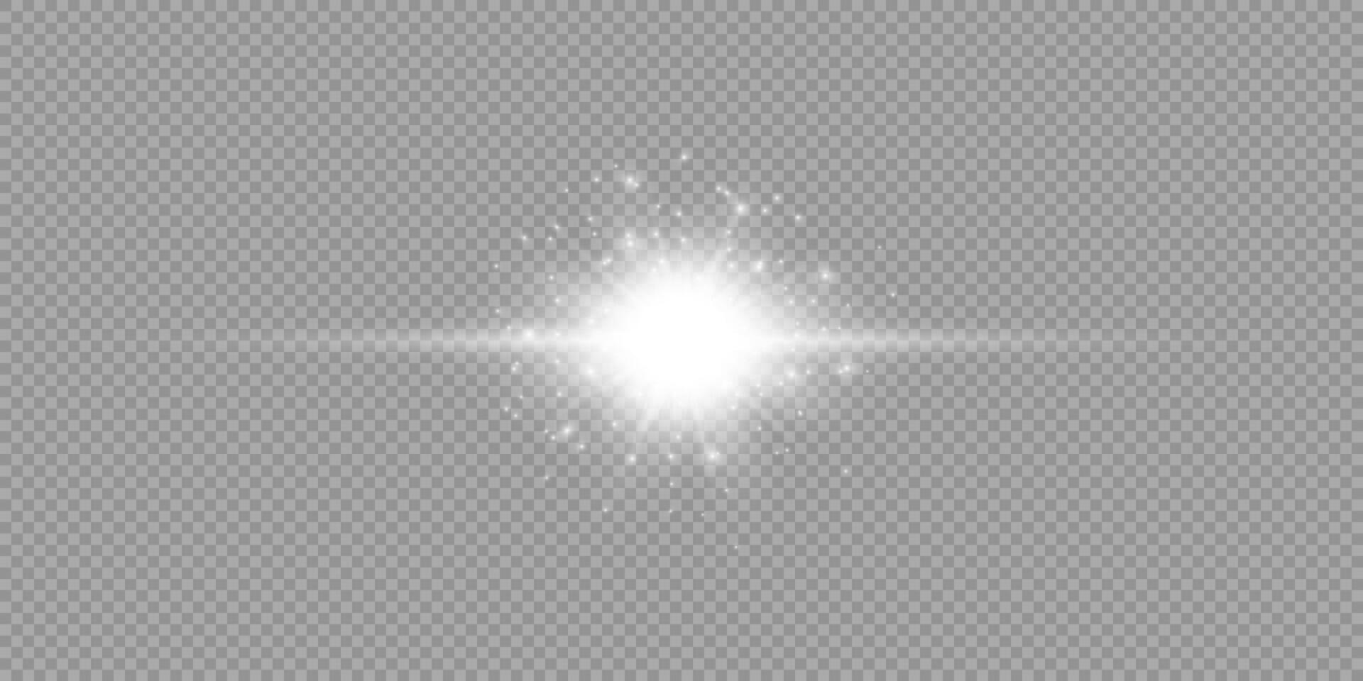 White horizontal light effect of lens flares vector