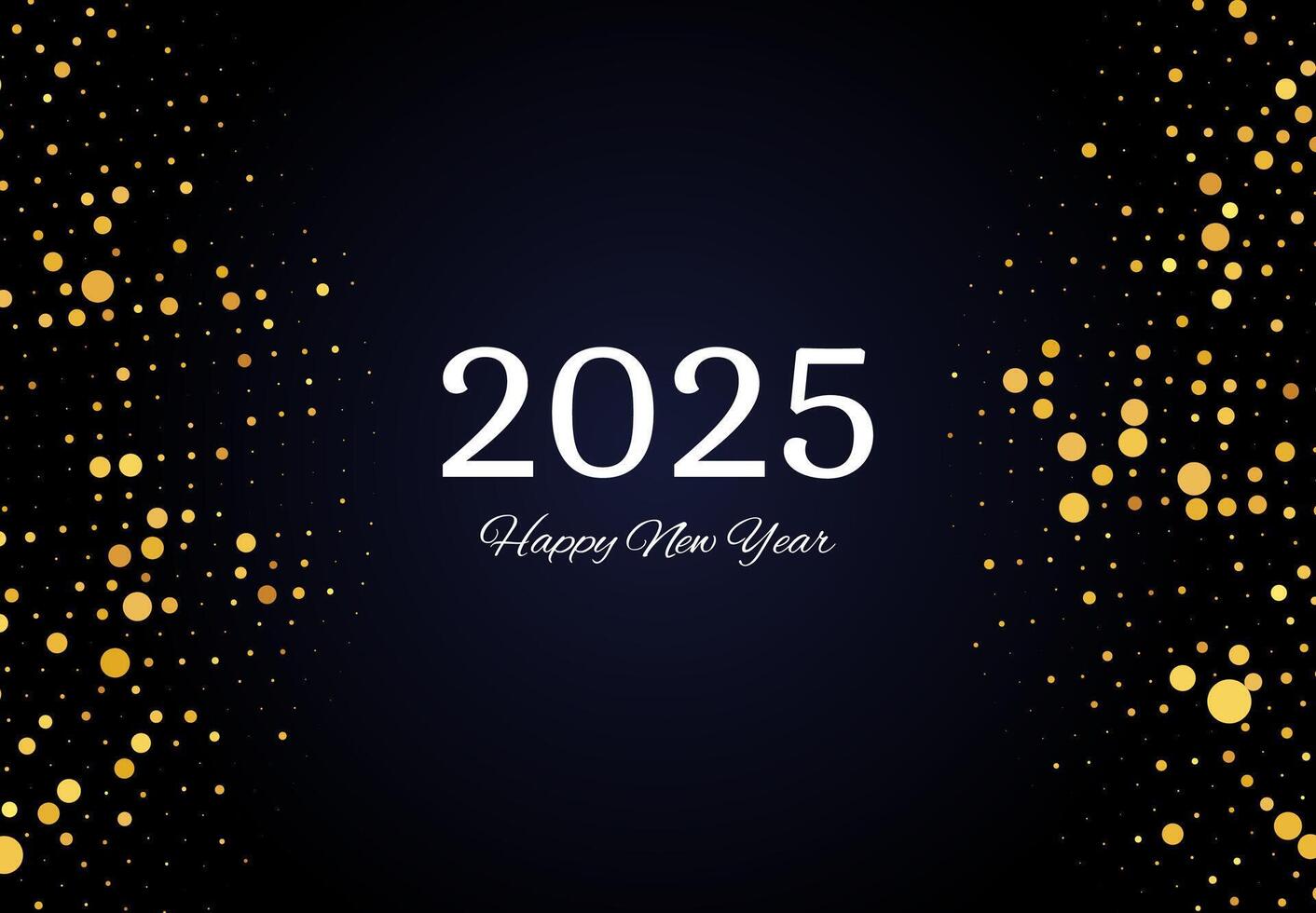 2025 Happy New Year of gold glitter pattern vector