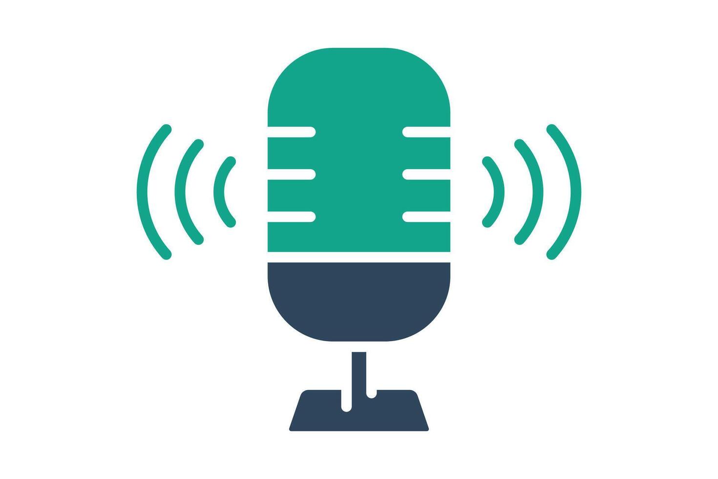 Voice recording icon. solid icon style. icon related to online course. education elements illustration vector