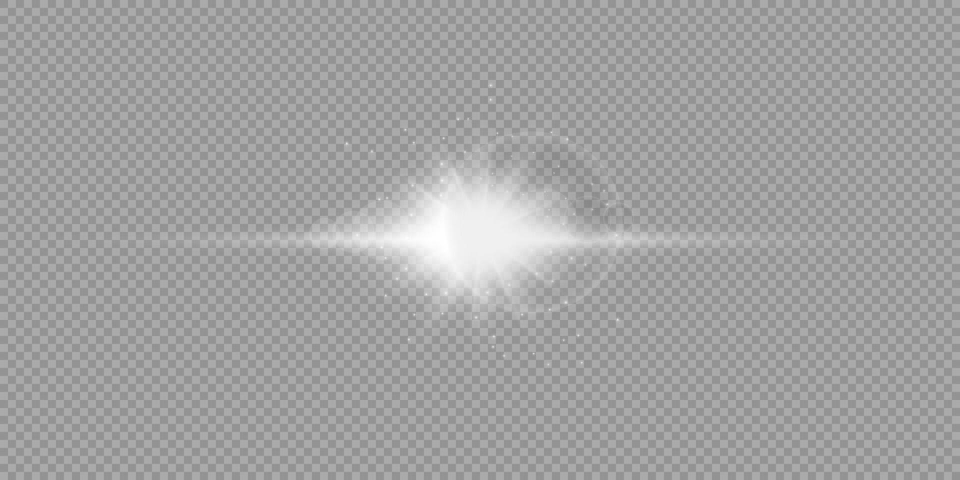 White horizontal light effect of lens flares vector