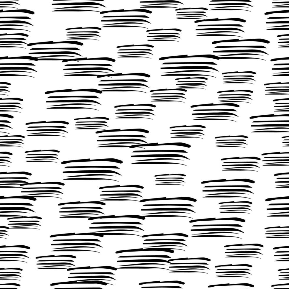 Seamless pattern with black pencil brushstrokes vector