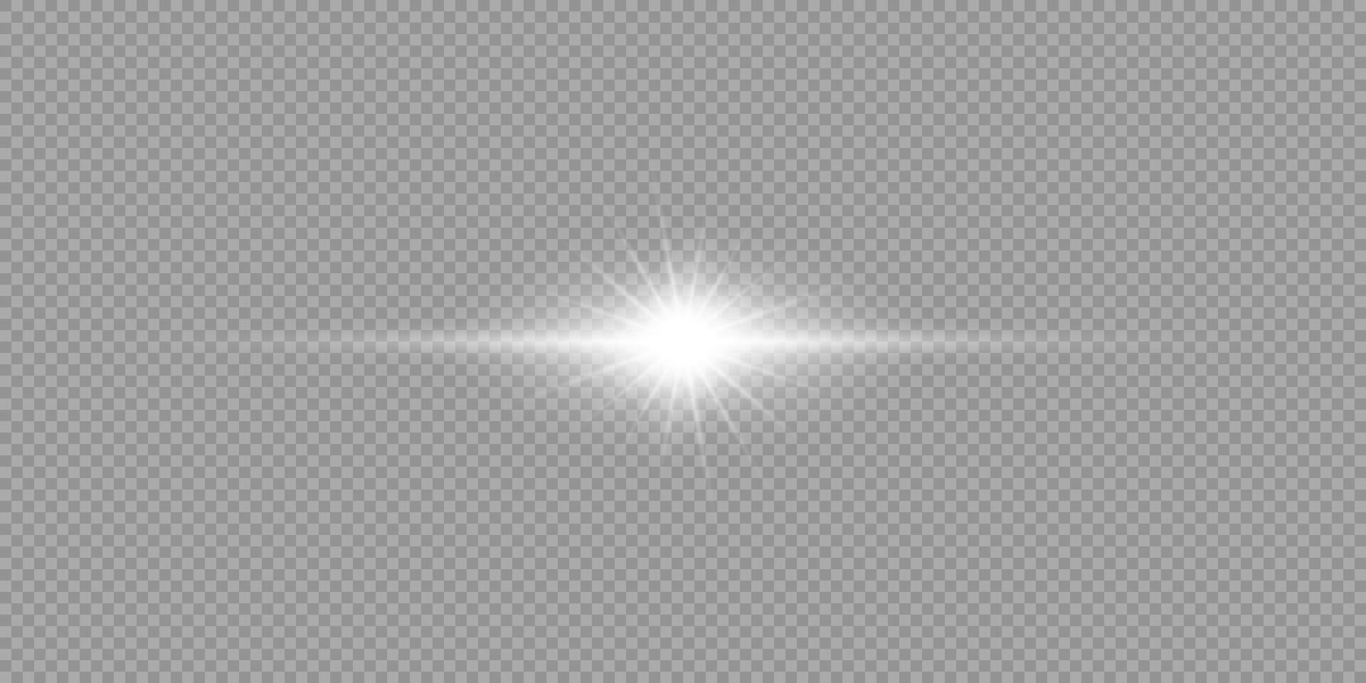 White horizontal light effect of lens flares vector