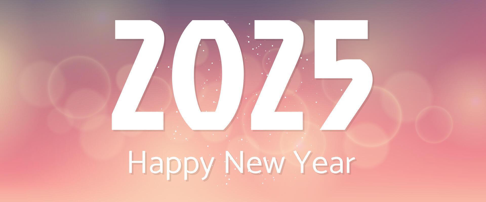 Happy new year 2025 inscription on blurred background vector