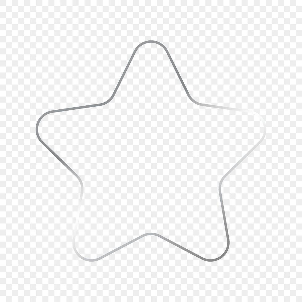 Silver glowing rounded star shape frame vector