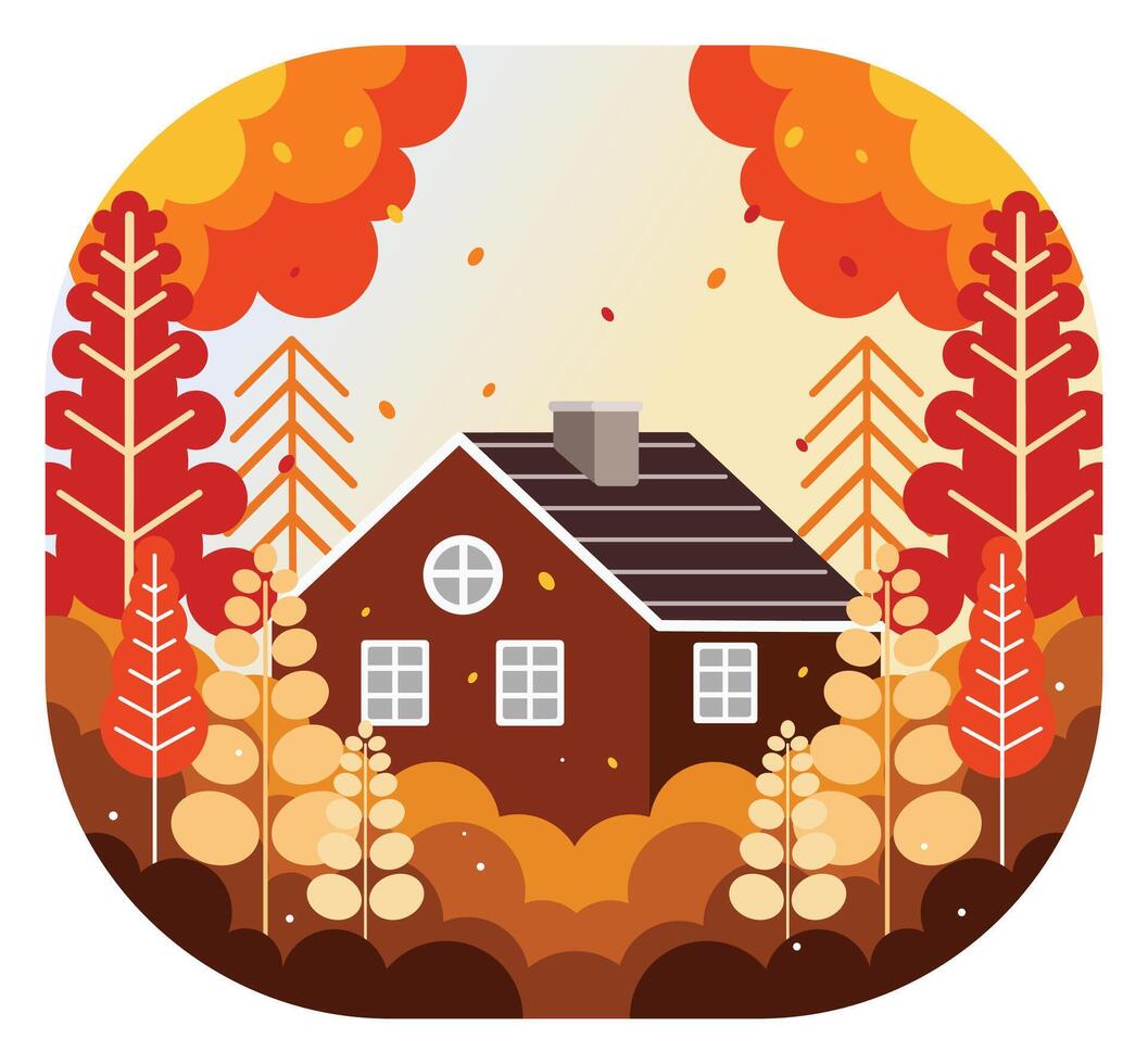 Home in the autumn vector