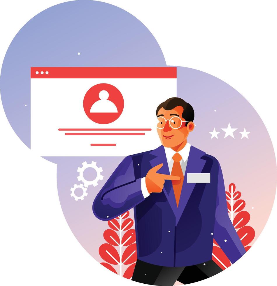 Employees introduce himself identity vector