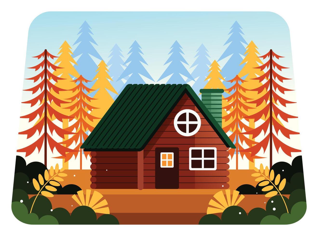 Cabins in the woods vector