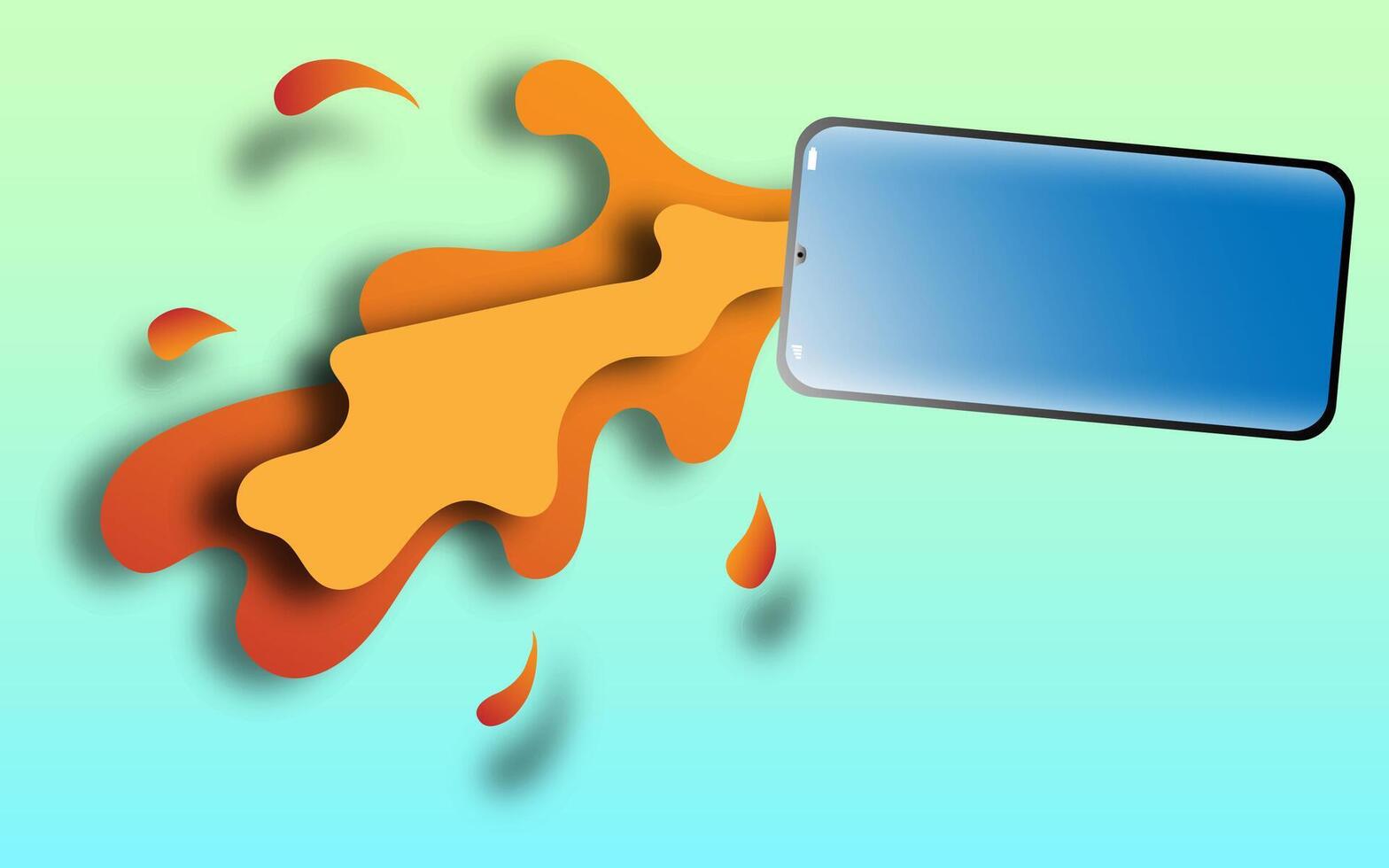 Modern Smartphone mockup blue background vector