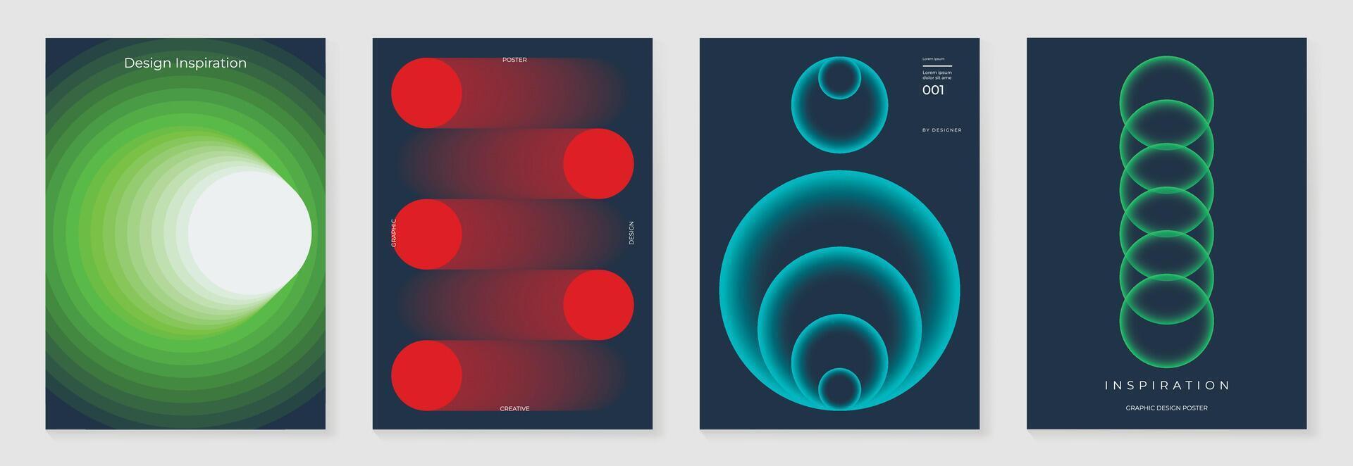 Modern gradient poster background set. vector