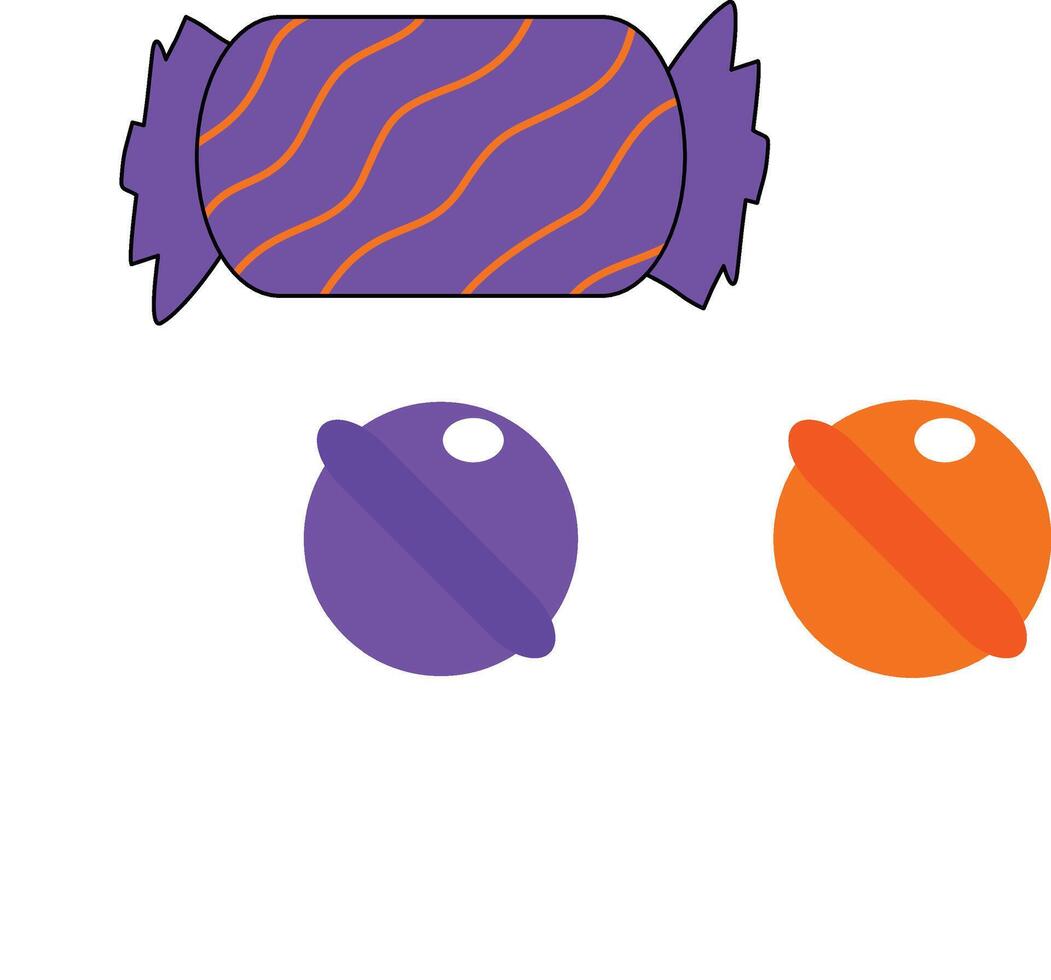 candy and lollypop on halloween vector