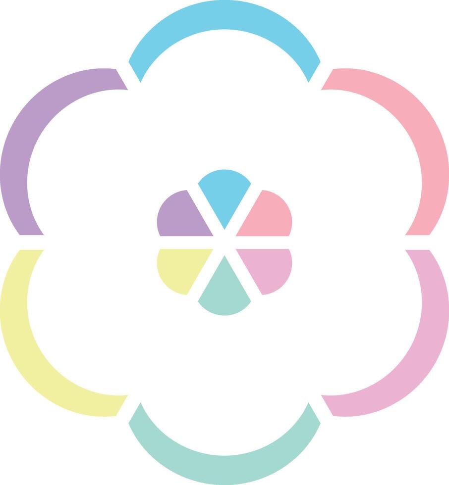 A flower with four petals in different colors vector
