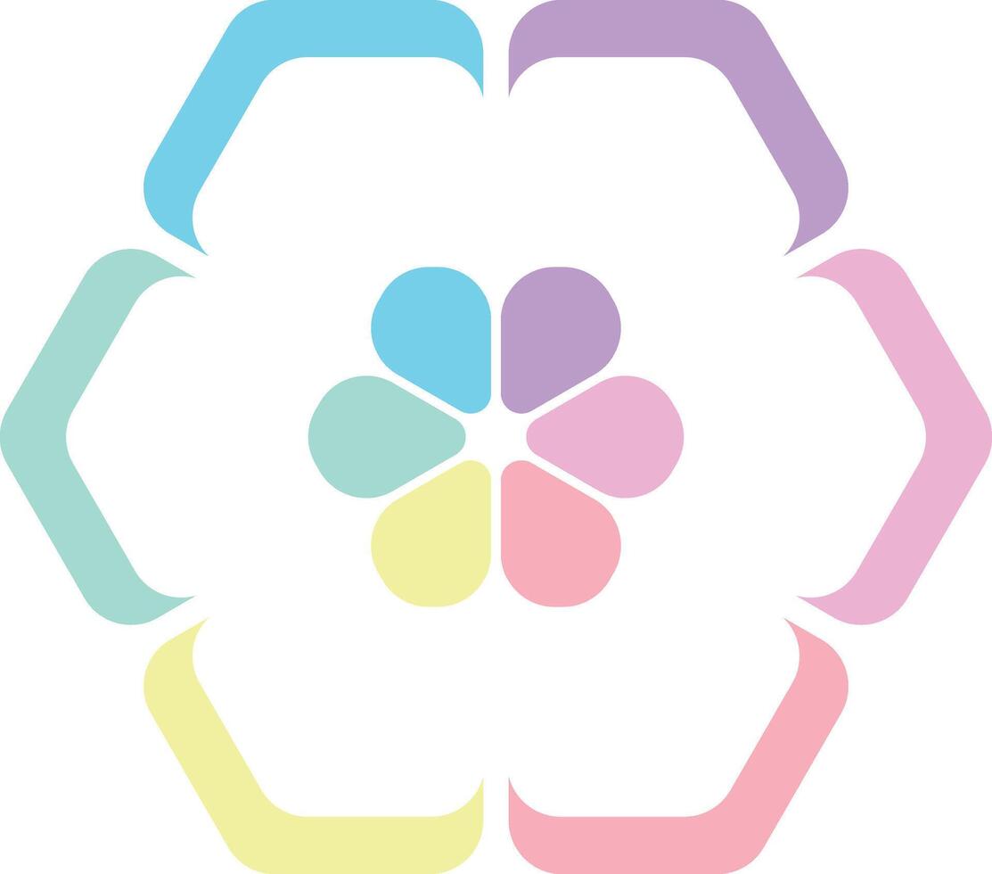 A flower with four petals in different colors vector