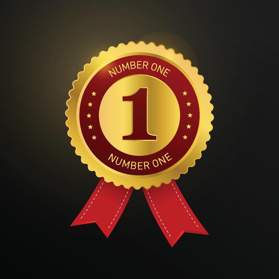 number one winner golden and black background vector