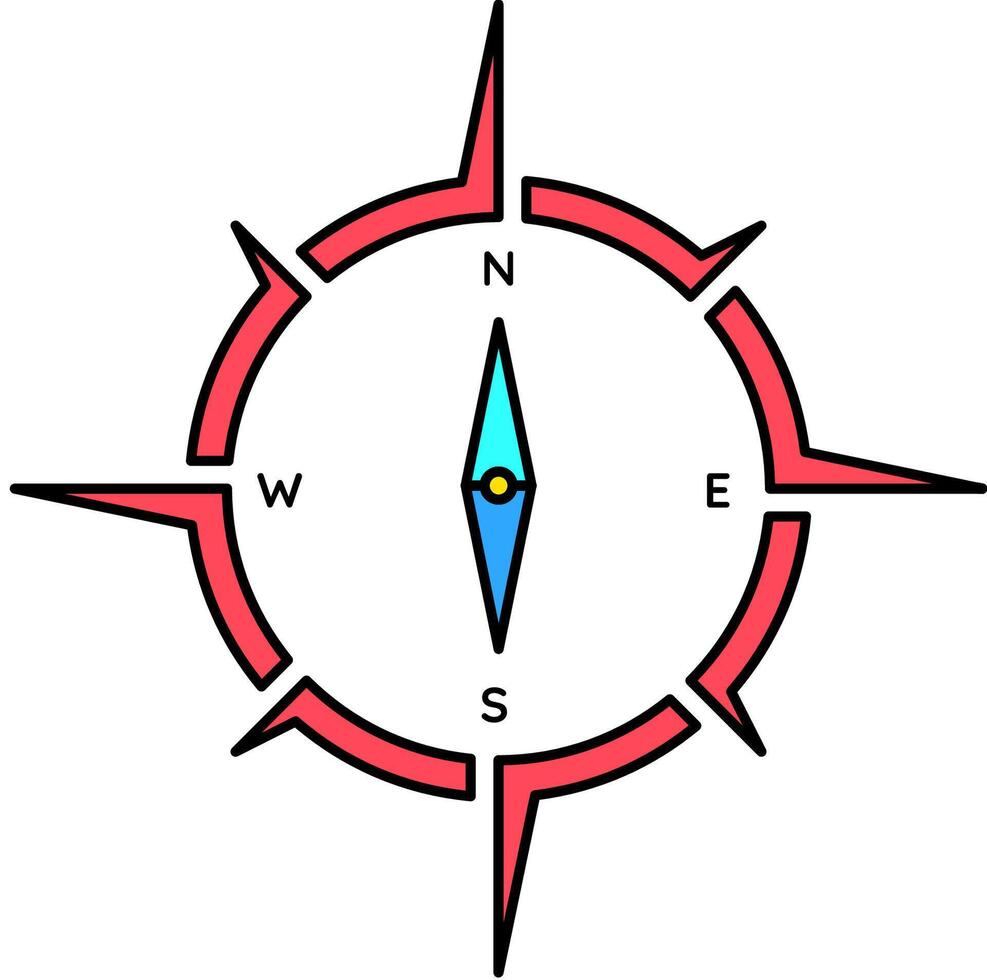 Compass for navigation symbol icon vector