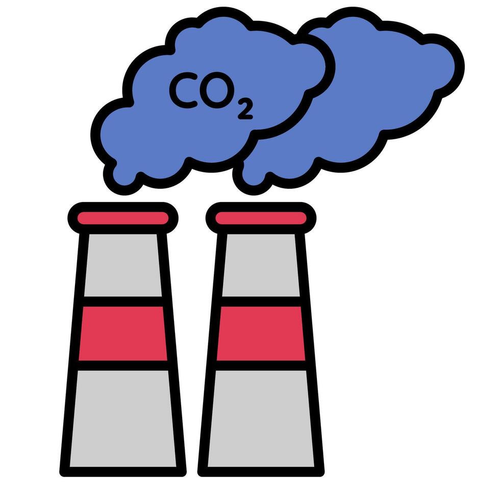 Carbon Dioxide emissions Icon, CO2 vector
