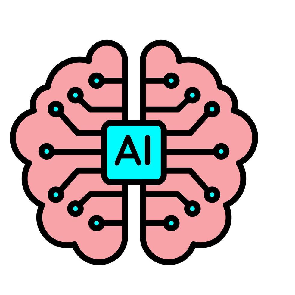 Artificial Intelegence icon, future technology vector