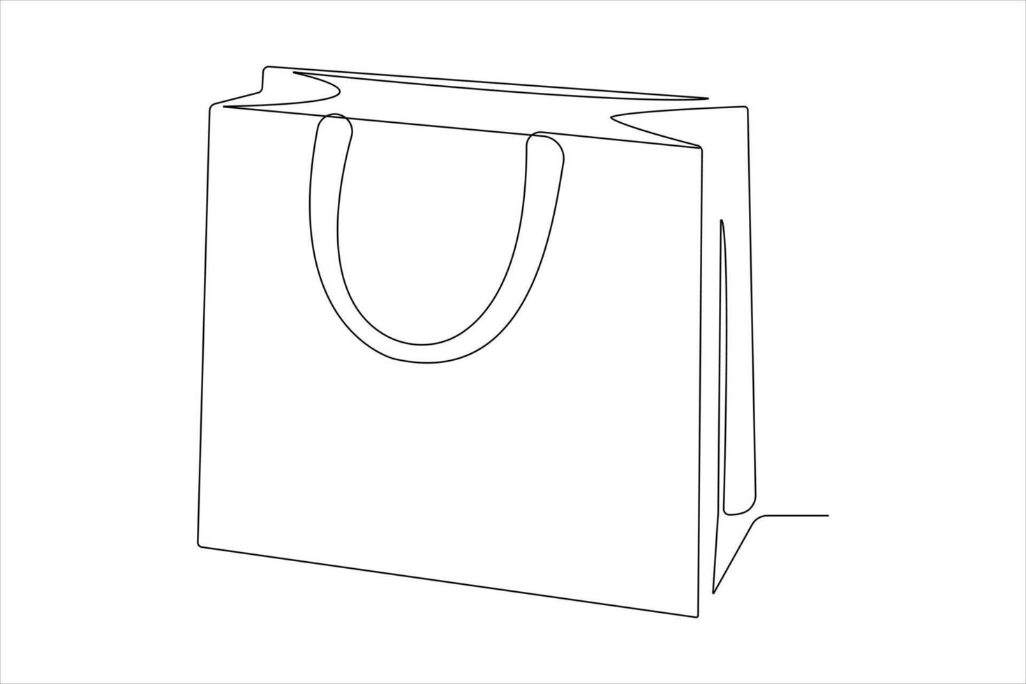 Continuous one line drawing of shopping bag design illustration vector