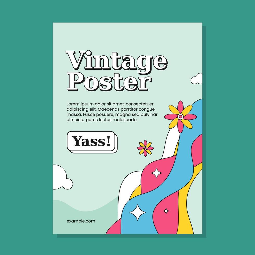 Vintage aesthetic poster template design vector