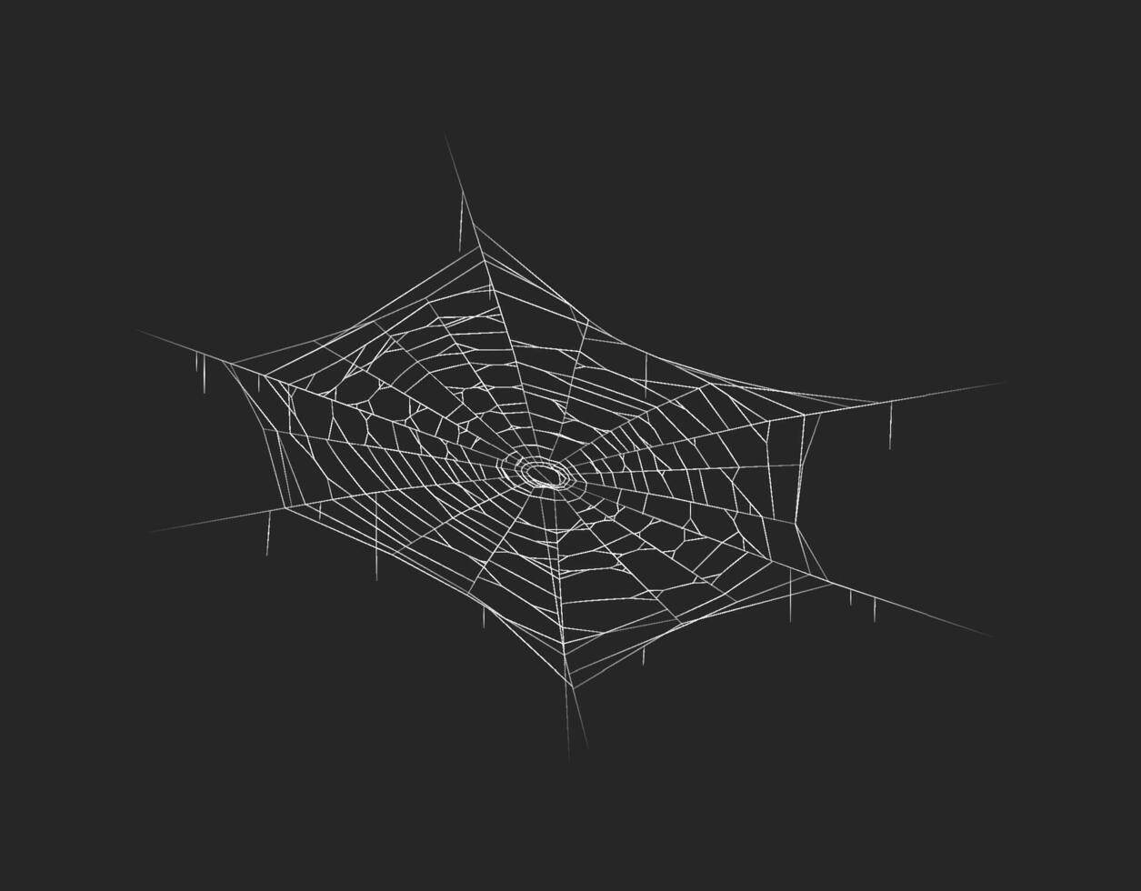 Frightening cobweb hanging in shadow realistic icon. Spooky design for Halloween party decoration 3d object illustration on black background vector