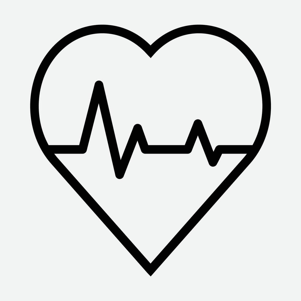 Heart icon in line style vector