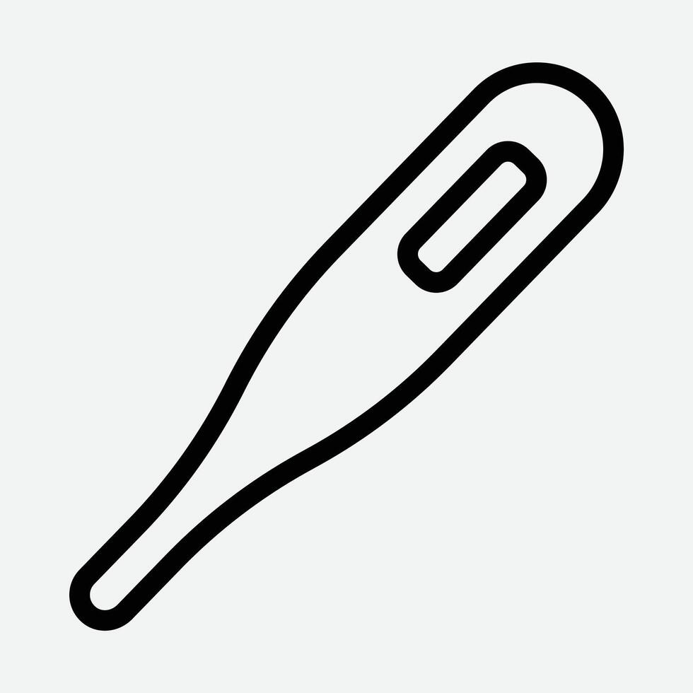 Thermometer icon in line style vector