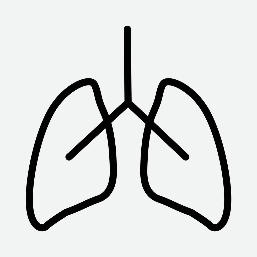 Lungs icon in line style vector