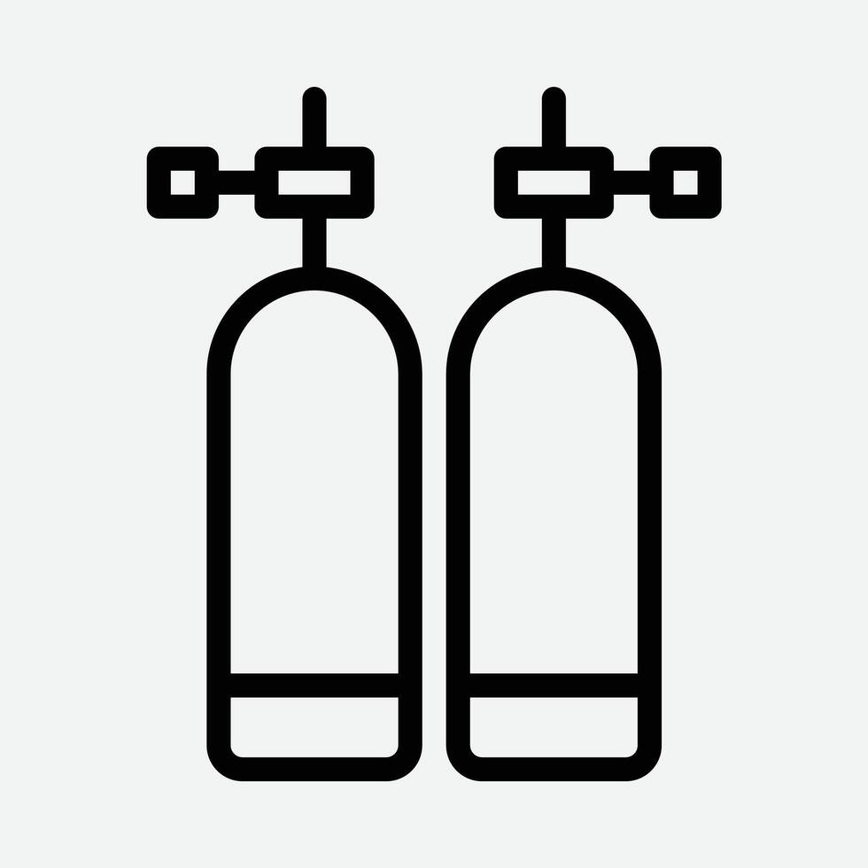 Oxygen Tank icon in line style vector