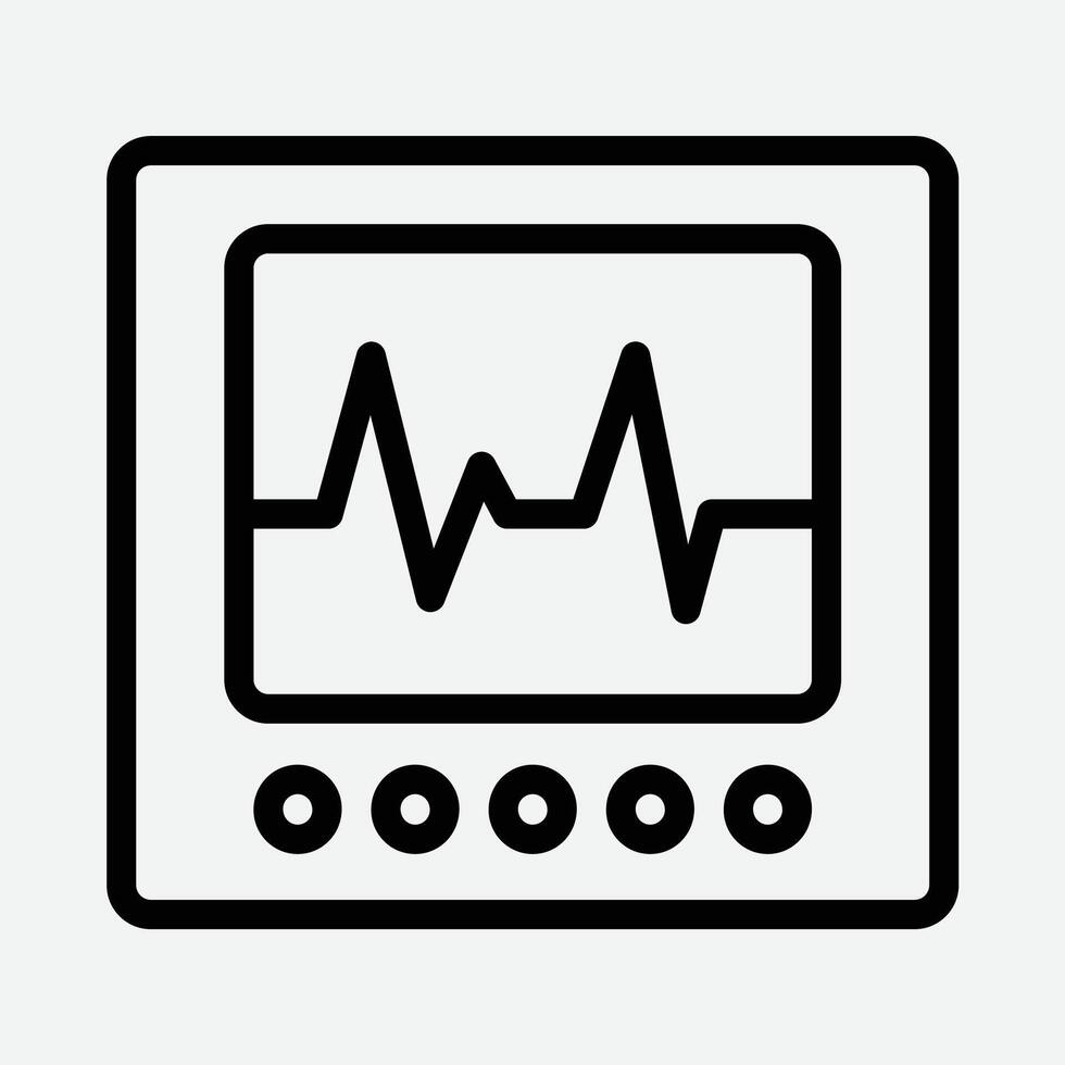 Heart Rate Monitor icon in line style vector