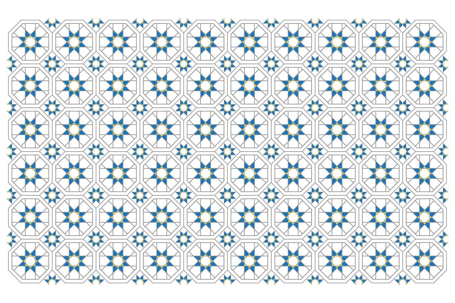 A blue and white geometric pattern with stars vector