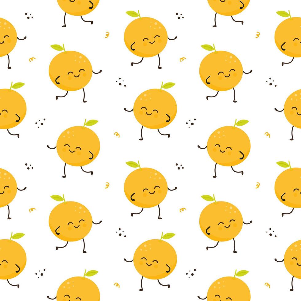 Funny orange characters seamless pattern vector