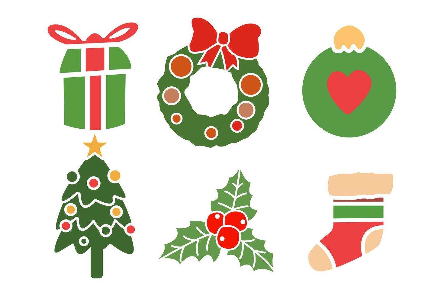 Flat Christmas Elements vector