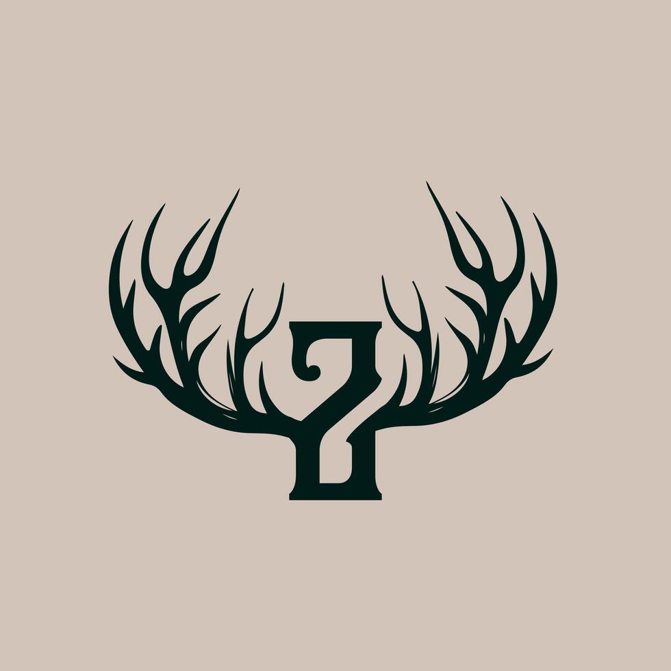 The letter s is shown in a deer head vector