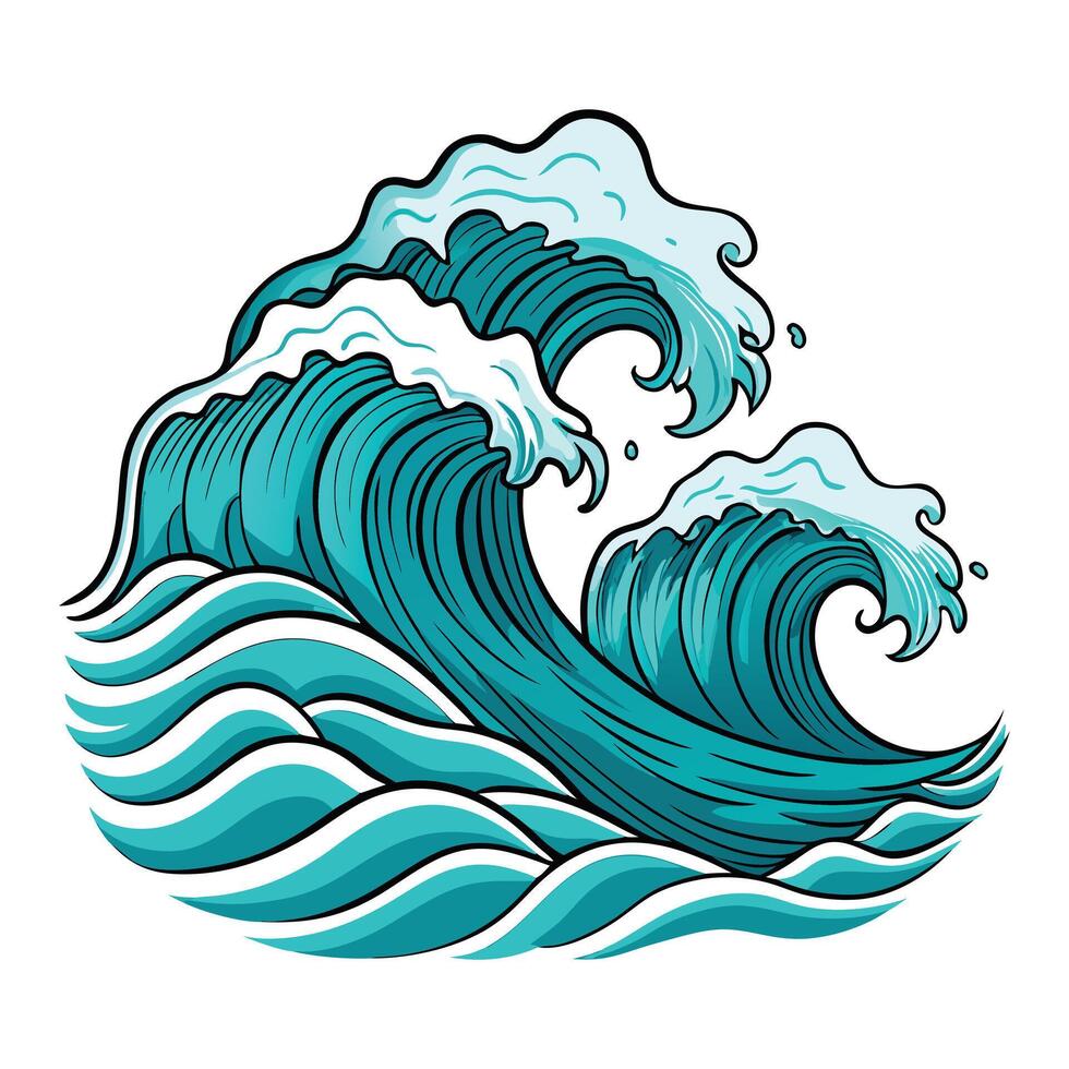 The ocean waves are shown in this illustration vector