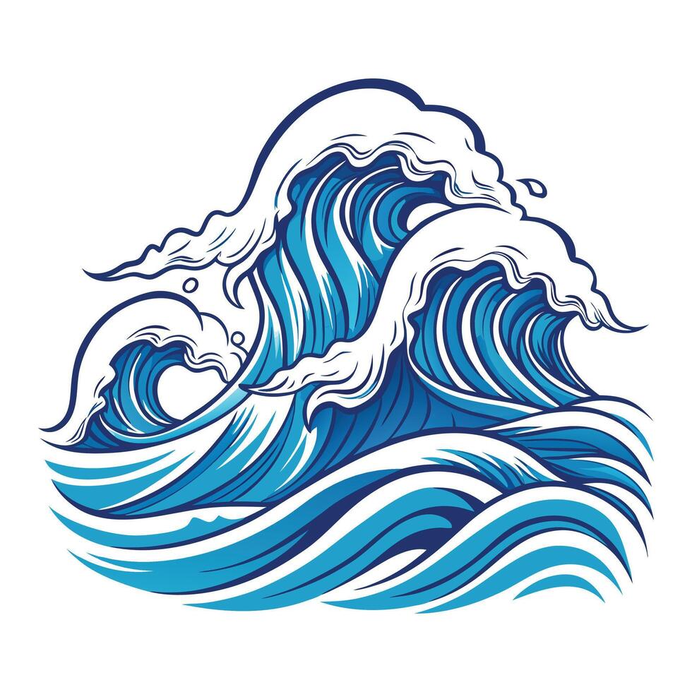 The great wave off japan illustration vector