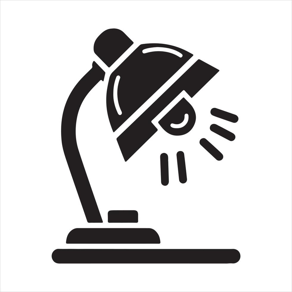 Table reading lamp icon silhouette on white background vector