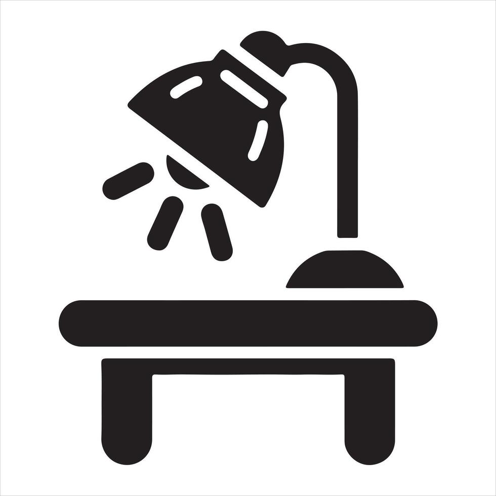 Table reading lamp icon silhouette on white background vector