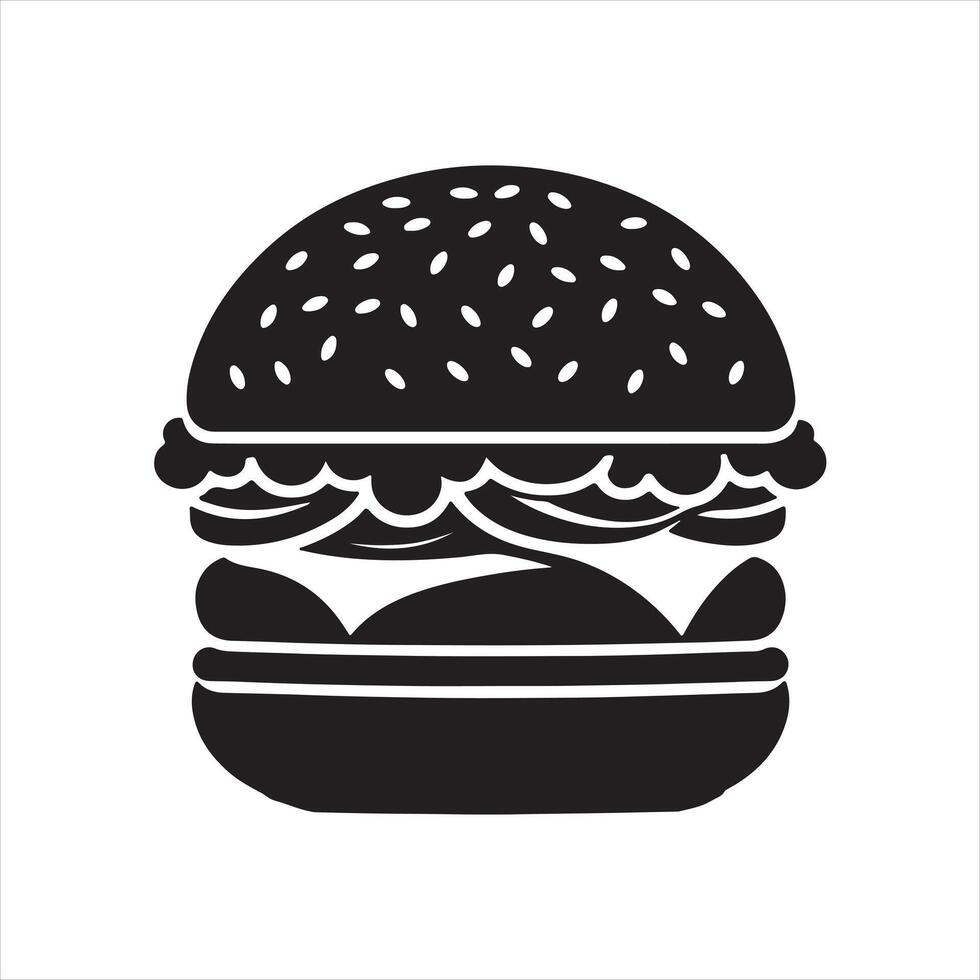 Hamburger silhouette on white background vector