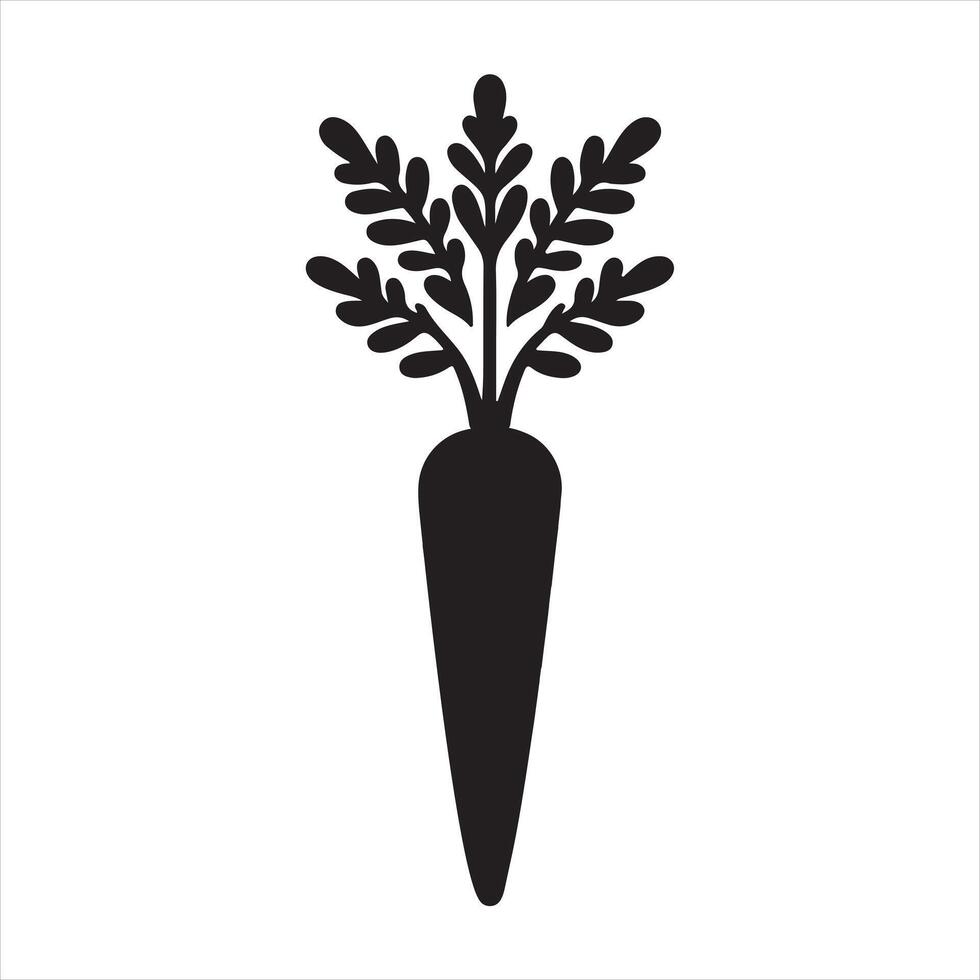 Carrot silhouette symbol sign silhouette on white background vector
