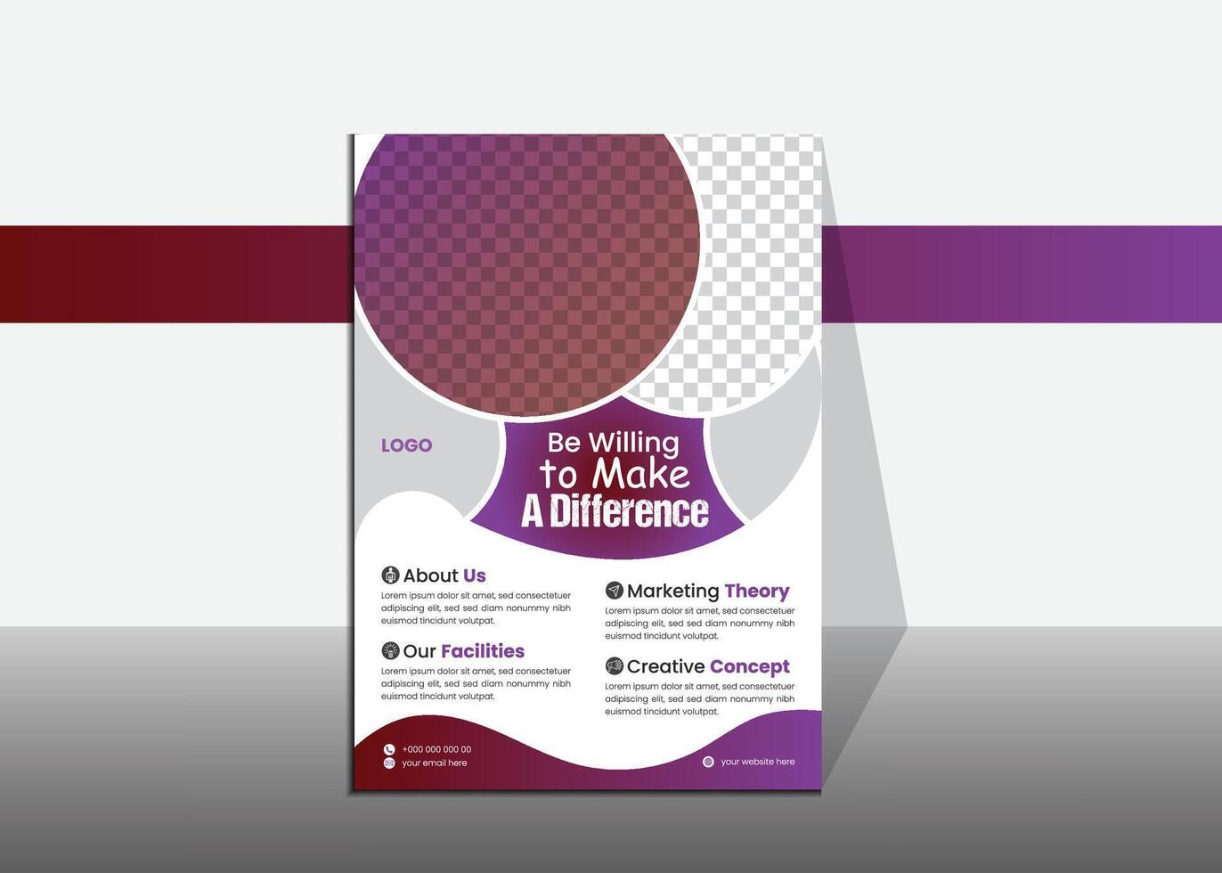 Simple Modern Minimal Abstract Flyer Design Template. vector