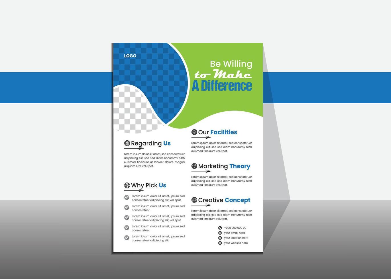 Corporate flyer design without background color. Flyer design for commercial use. vector