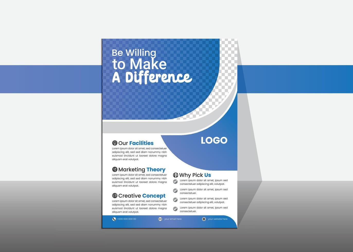 Corporate flyer design without background color. Flyer design for commercial use. vector