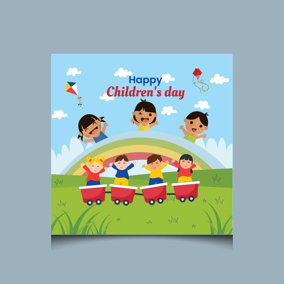 World children's day background. Happy International Children's Day design. Children's Day celebration. vector