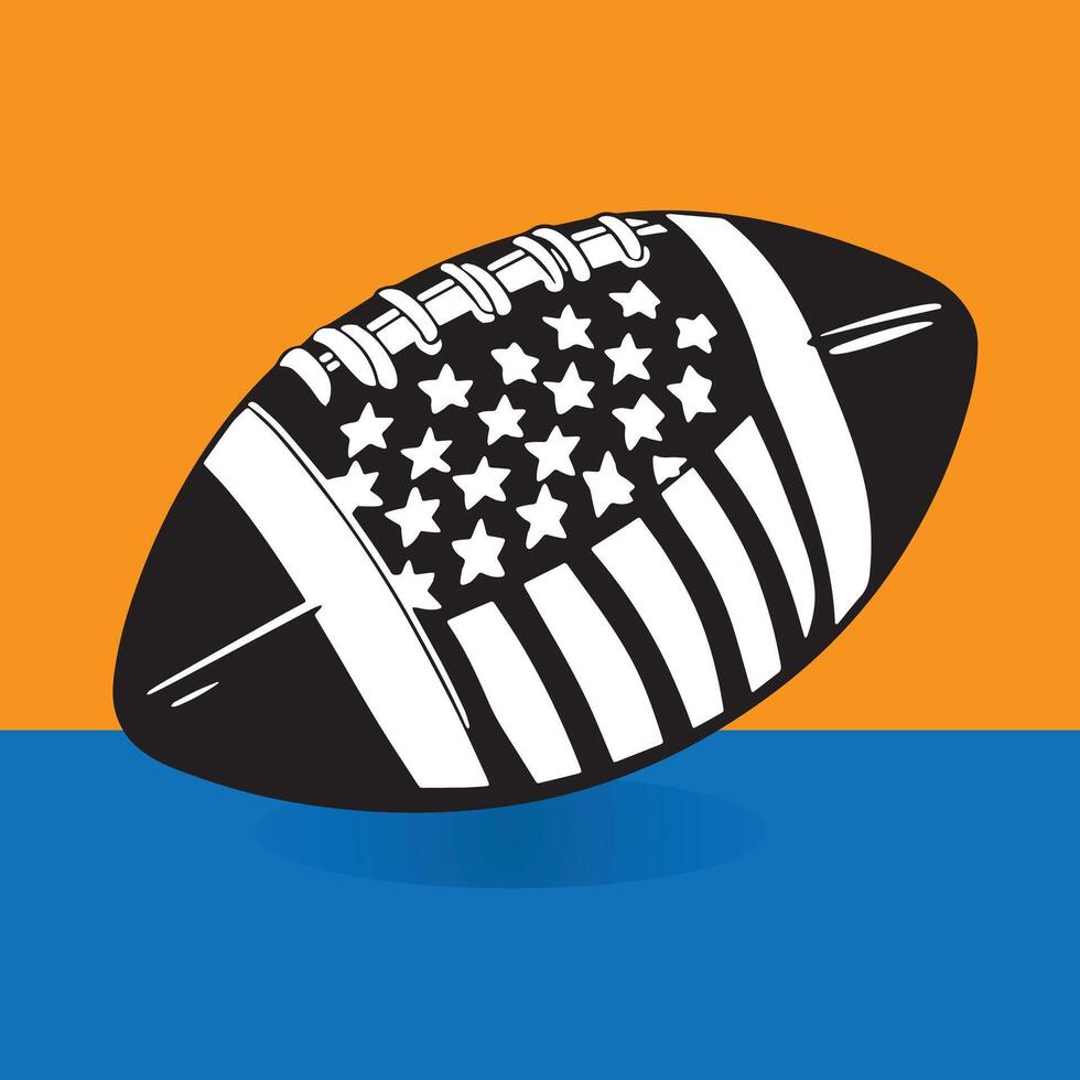 American football silhouette black and white vector