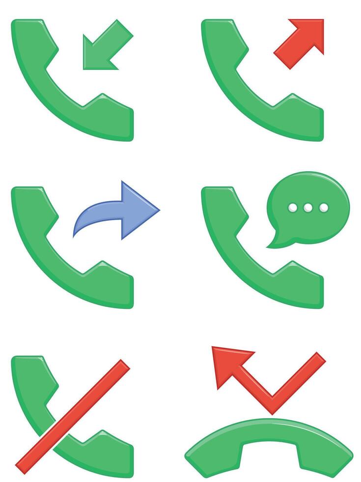 Telephone Incoming Outgoing Forwarded Call Symbols vector