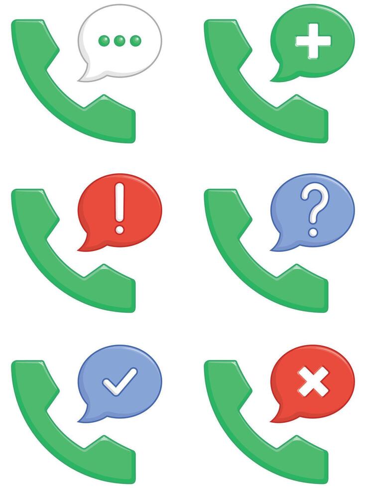 Telephone Exclamation Question Mark Calls Symbols vector