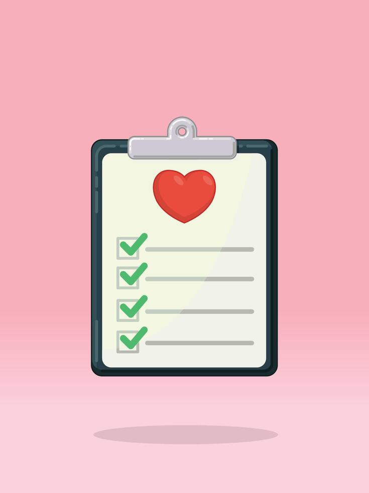 To Do List Heart Love Guide vector