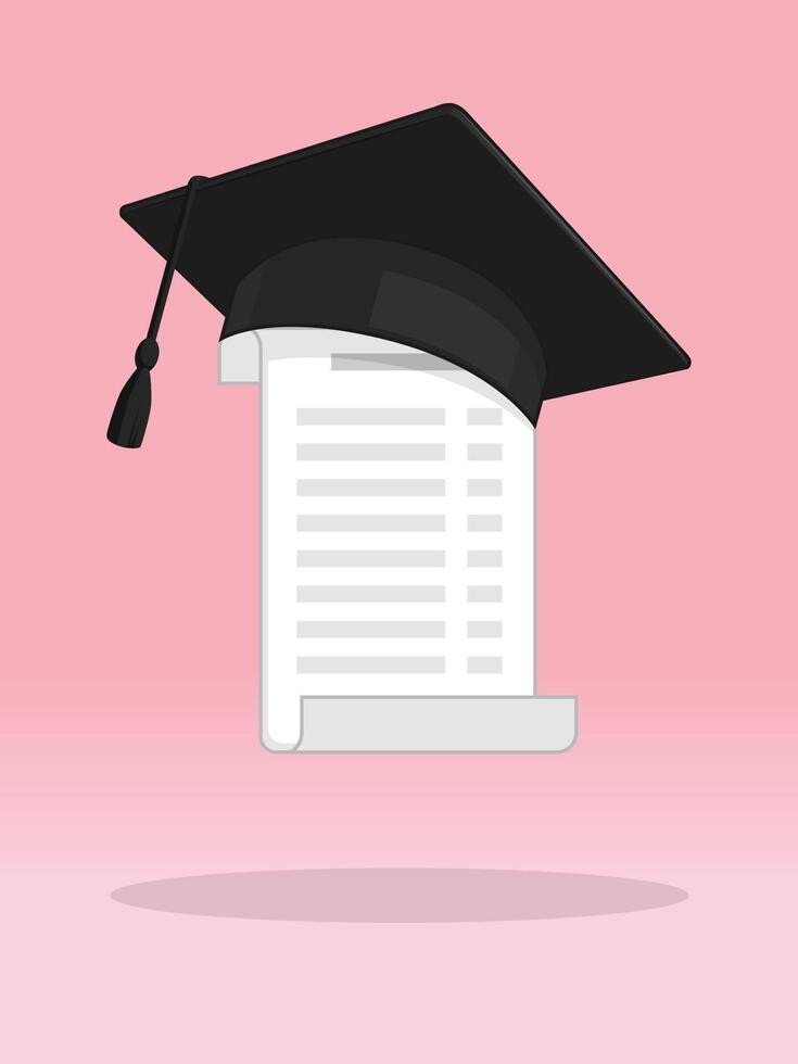 Invoice Graduation Cap College Loans Problem vector