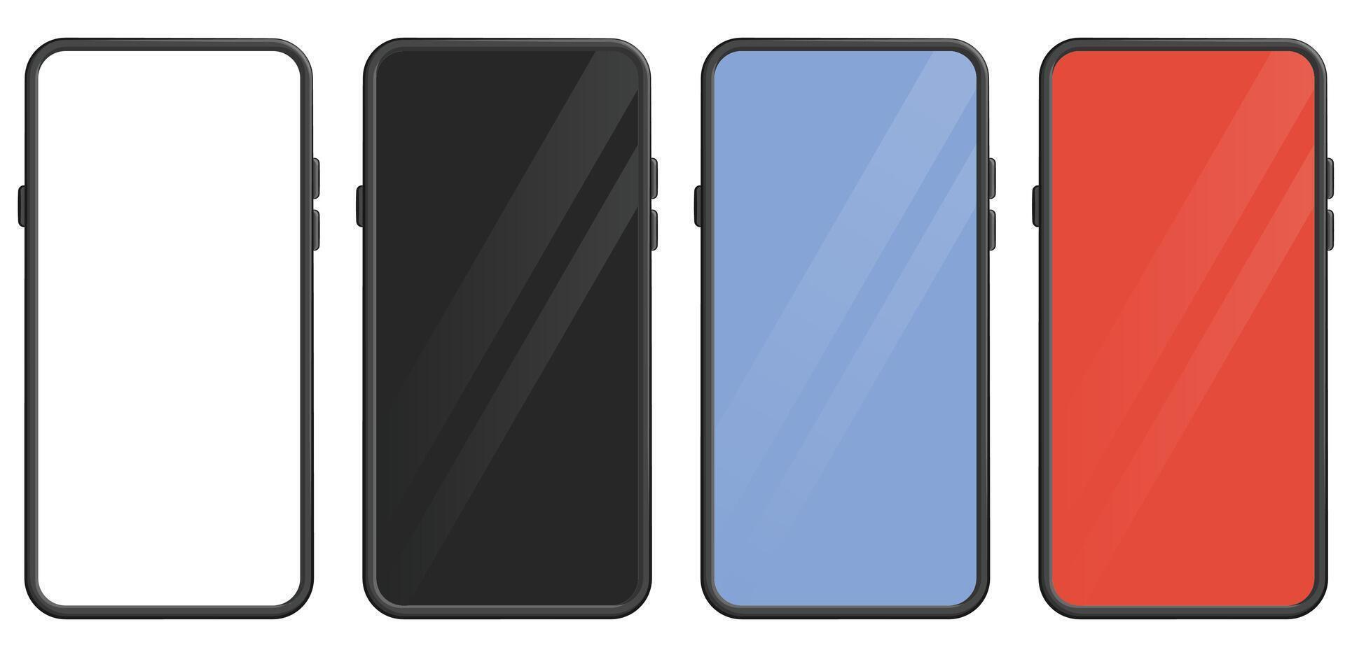 Template Smartphone with Colored Screens vector