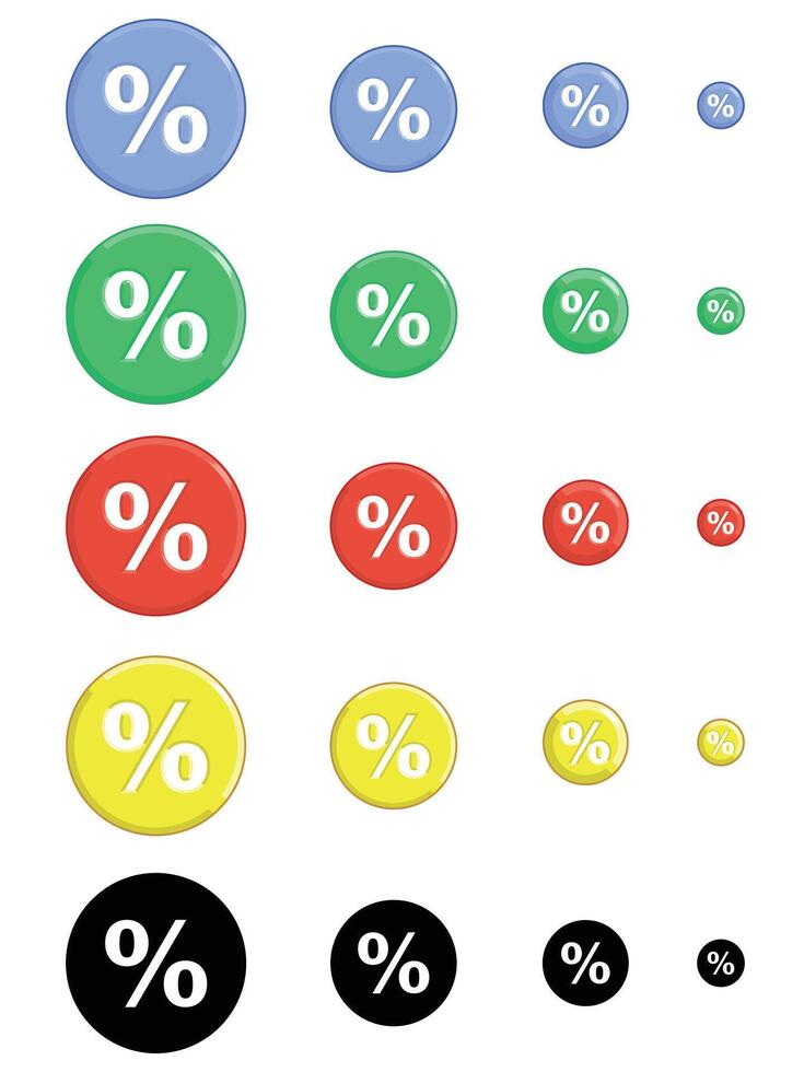 Circular Discount Percent Mark Sign vector