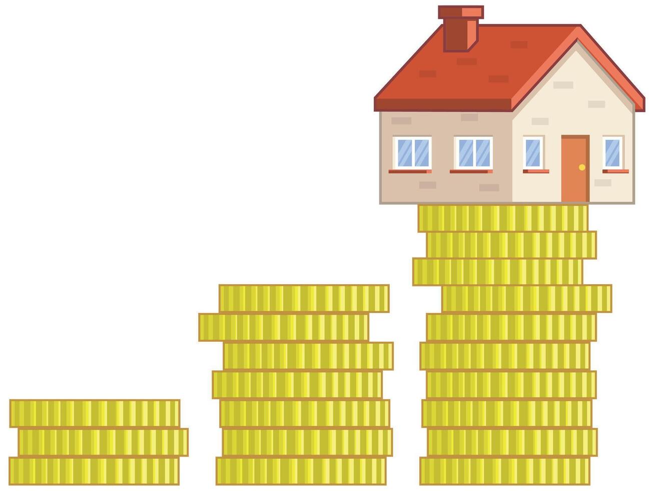 House Price Savings Coin Stacks Staircase vector
